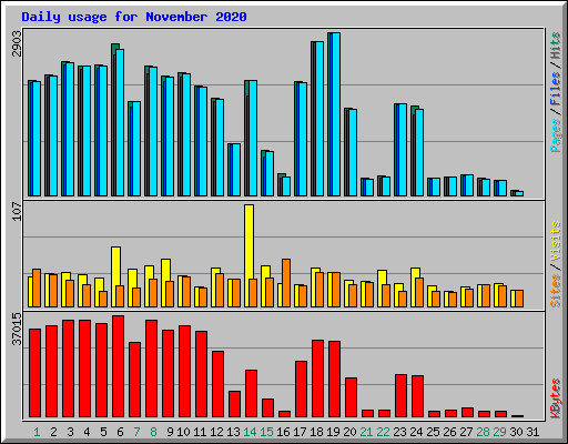 Daily usage for November 2020