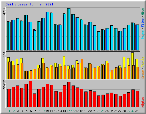 Daily usage for May 2021