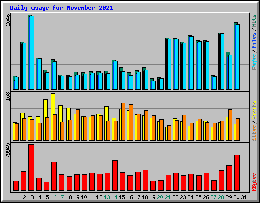 Daily usage for November 2021