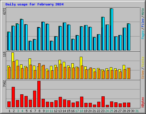 Daily usage for February 2024