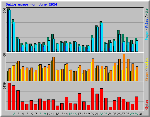 Daily usage for June 2024