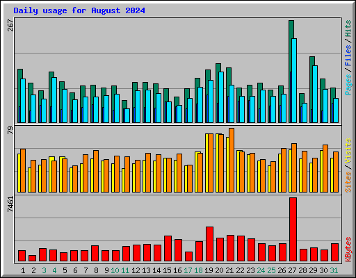 Daily usage for August 2024