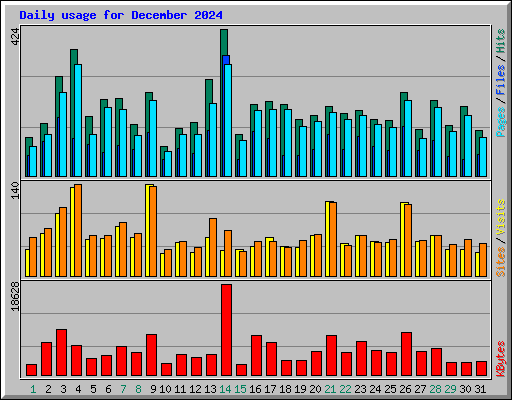 Daily usage for December 2024