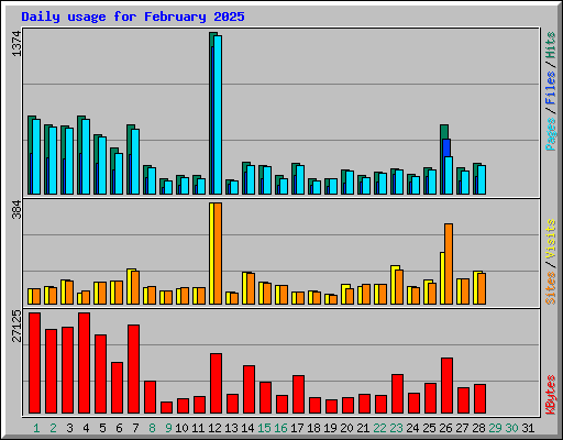 Daily usage for February 2025