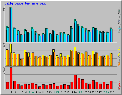 Daily usage for June 2025