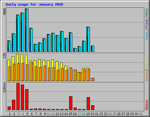 Daily usage for January 2026