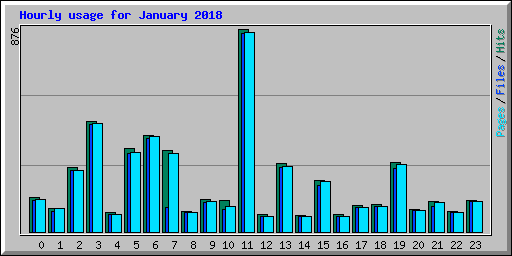 Hourly usage for January 2018