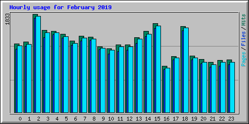 Hourly usage for February 2019