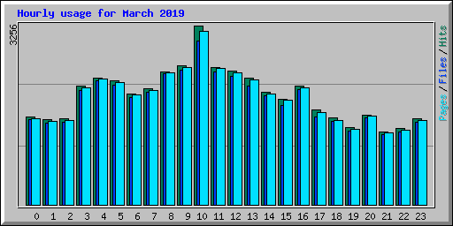 Hourly usage for March 2019