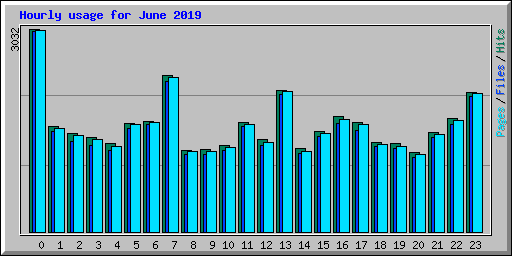 Hourly usage for June 2019