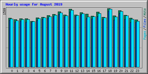 Hourly usage for August 2019