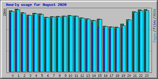 Hourly usage for August 2020