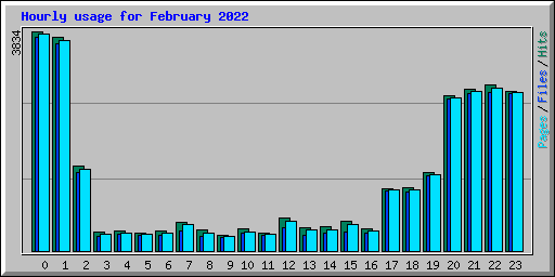 Hourly usage for February 2022