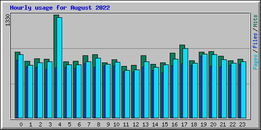 Hourly usage for August 2022