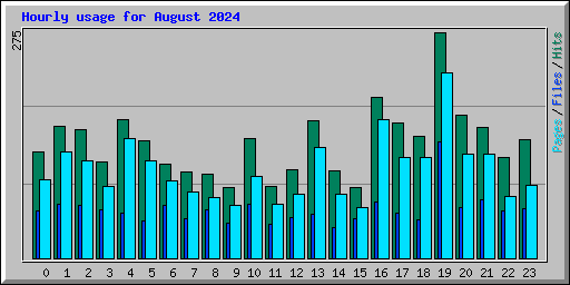 Hourly usage for August 2024